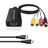 HDMI to SVideo Converter HDMI to Audio Video Converter HDMI to RCA Adapter with Svideo Cable Support 720P/1080p for PC Laptop