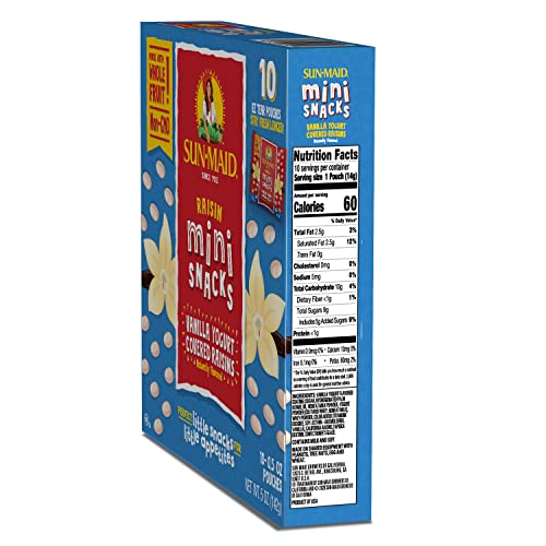 SunMaid Vanilla Yogurt Coated Raisins (80 Pack) 0.5 oz Mini Snack
