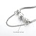 Long Way Blue Beads Carved Bracelet Sliver Plated Snake Chain Charm Strand Bracelet For Women&Men (Red)