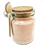 Premium Gourmet Pink Himalayan Salt (10oz - Ground Fine) in Reusable Glass Chefs Spice Jar with Cork & Spoon ~Kosher Certified~ Loved By Chefs Everywhere! Non-GMO