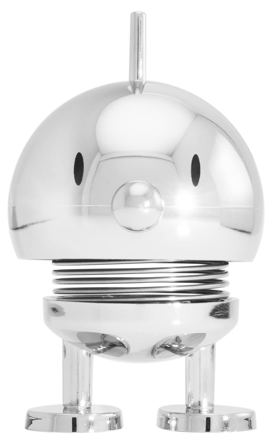 Hoptimist Bumble Wobbly Figure Decoration – Scandinavian Desk and Office Gadget – Fun Collectible Gift for Men and Women – Danish Design – ABS Plastic – 7.6 x 5.8 cm – Small – Chrome — image 1