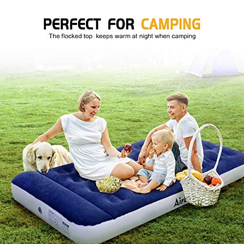 Air Mattress Camping AirBed Twin Size - AirExpect Leak Proof Inflatable Mattress with Rechargeable Electric Pump Built-in Pillow for Guest,Camping,Hiking, Height 9", 2-Year Warranty, Storage Bag - Thumbnail 2