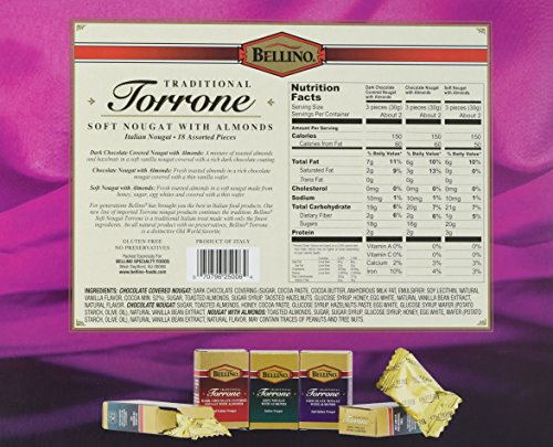 Bellino Assorted Torrone (Nougat) Candy, 7.62 Ounce Box