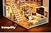 CUTEBEE 3D Wooden DIY Dollhouse Miniature DIY Doll House Kit with Furniture,1:24 DIY Dollhouse Kit