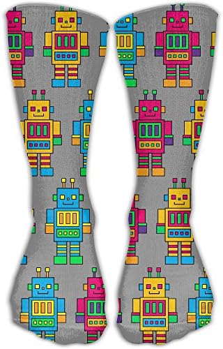 ETcRe Men&amp;Women's Colorful Robot Pattern Fashion Crew Sock Athletic Ankle Dress Sock One Size