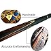 Y&J JY Handmade 57 inch 3/4 Snooker Cue Kit 5-Face Splice 9.5mm Tip Ash Shaft with Leather Case Pool Billiard Cue Stick Sets