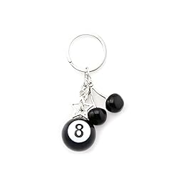 SORGERLY 8 Ball Black Cherry Keychain - Cute Star