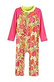 Coolibar UPF 50+ Baby Beach One-Piece Swimsuit - Sun Protective (12-18 Months- Pink Tropical Floral)