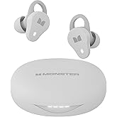 Monster N-Lite 210 Wireless Earbuds, Bluetooth 5.4 in-Ear Stereo Headphones, Built-in Mic for Crystal Clear Call, 32H Playtime, Type-C Charging, Waterproof in-Ear Ear Buds Earphones for Sports, White