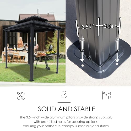 Kozyard KZBBQ 6x8 Hardtop Grill Gazebo Review: BBQ Shelter with Steel Roof & Shelves image 28