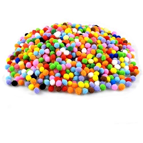 wangjiangda 1000 Pieces 8 mm Pom Poms for Craft Making Multicolor Mini Pom Poms Crafts Hobby Supplies for Children DIY Creative Crafts Decorations