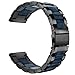 V-MORO for Gear Sport Bands/Galaxy Watch 42mm Band, 20mm Black Stainless Steel Replacement Strap with Blue Resin Bracelet for Samsung Gear Sport Smartwatch R600/Galaxy Watch 42mm R810