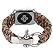 Alotm For Apple Watch Band, 42mm Replacement Apple Watch Band Paracord Watch Band with Rugged Outdoor Survival Stainless Steel Shackle and 550 Paracord (Camouflage Brown, 42MM)