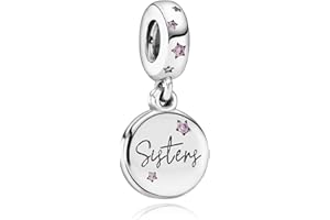 VALGACLS 925 Sterling Silver Family Love Mom Mouse Heart Charms for Bracelets Necklace Valentine's Day Mother's Day Jewelry Charm for Women