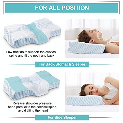 Mkicesky Side Sleeper Contour Memory Foam Pillow, Orthopedic Sleeping