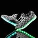 [NEW SIZE VERSION] LeoVera Men's & Women's LED Shoes Luminous Flashing Sneakers LVYZ86-Grey-39