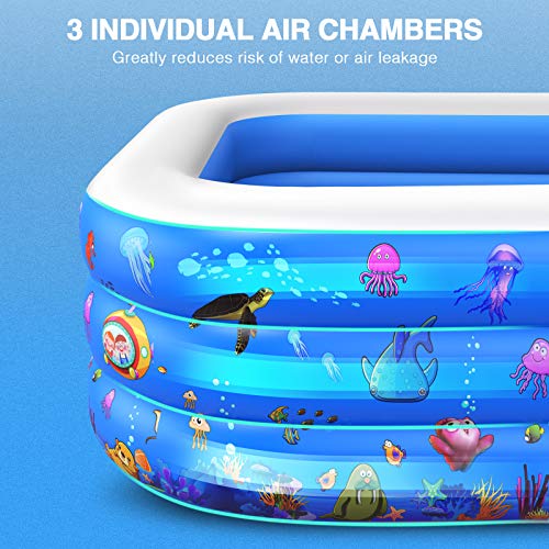 Inflatable Swimming Pool, Family Lounge Pool Kiddie Pool for Kids, Adults, Infant, Toddlers, Garden, Backyard, Outdoor… - Image 4