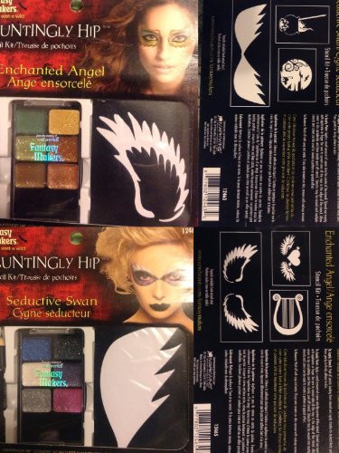 Haunting Hip Stencil Kit Enchanted Angel and Seductive Swan Halloween Makeup