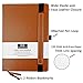 RICCO BELLO Primo Hardcover Ruled Journal Notebook – Vegan Friendly Faux Leather, Elastic Band Closure, Pen Loop, Bookmark, Storage Pocket, Thick Paper - 5.7 x 8.4 inches (Brown)