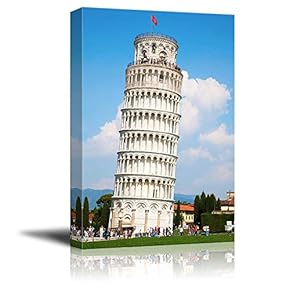 Canvas Wall Art - Famous Lankmark Leaning Tower of Pisa, Tuscany, Italy | Modern Home Art Canvas Prints Giclee Printing Wrapped & Ready to Hang - 12" x 18"