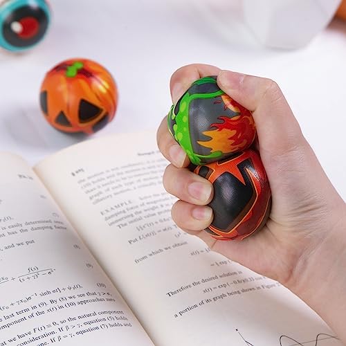 LovesTown 12PCS Halloween Stress Balls, Squeeze Balls Slow Rising Stress Relief Fidget Toys for Halloween Party Favor Kids Toys 10 Designs