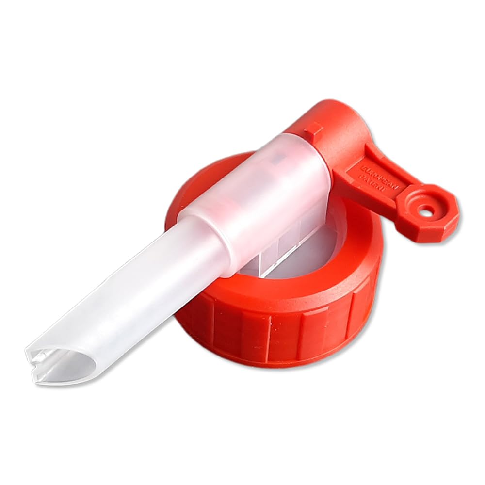 Sabeu FLUXX 1 x Fluxx® Spout Tap DIN45 23/45 for Jerry Cans with DIN45 Threading - Red Plastic Faucet with Patented Leakage Prevention Ventilation System