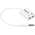 StarTech.com 3.5mm 4 Position to 2x 3 Position 3.5mm Headset Splitter Adapter M/F - White Headphone Microphone Splitter - 4 pin / 4 pole