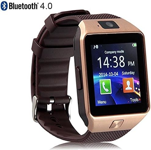 Smart Watch Bluetooth Touch Screen GTBonad Wearable Multi-Function Wristwatch for Android Phone Support SIM/TF Card with Camera(Gold)
