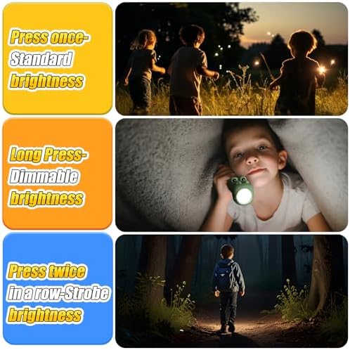 dimmbare High Lumen LED-Leuchte, aufladbare Taschenlampe, Handtaschenlampe für Kinder, für Camping Wandern Notfälle, Krokodil Geschenke für Kinder