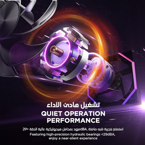 AsiaHorse Nyota ARGB PC Case Fan 120MM [3 Packs] [Reverse] [HDB] 2000RPM/ 61.5CFM/ 50,000 Hours Working Life Nyota-A12-Black-3PACK-R