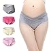 Uniwit 4 Pack Cotton Soft Maternity Pregnant Mother Panties Lingerie Briefs Low-Waist Underwear Underpants, (red/Rose Red/Gray/Champagne Gold),Label L / US S