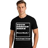 Apparel Lab Custom T Shirts for Men/Women Personalized T-Shirt with Front Back Image/Text Customization. Perfect Custom Shirt