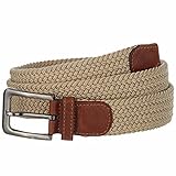 Luxury Divas Beige Gunmetal Buckle Leather Tipped Braided Belt Size Medium