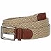 Luxury Divas Beige Gunmetal Buckle Leather Tipped Braided Belt Size Medium