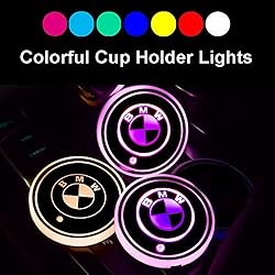 Arwiucyo 2PCS Led Cup Holder Lights Car Coasters 7