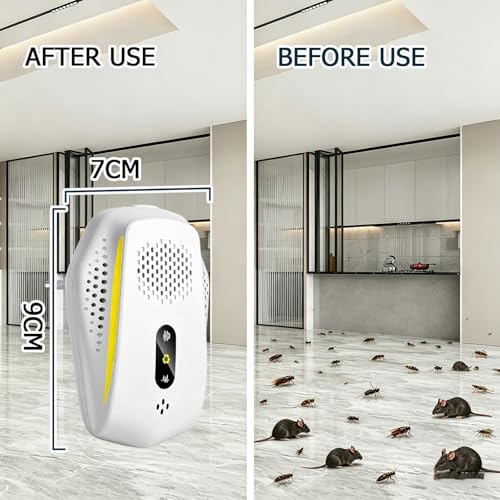 Ultrasonic Pest Repeller, 3 Mode Electronic Pest Control Repeller, Ultrasonic Mosquito Repeller for Anti Flies Mice Cockroaches Spiders Rodents Mosquitoes 4 Pack