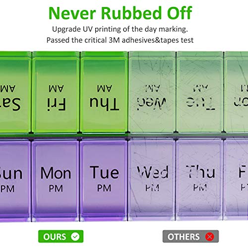 Extra large daily pill organizer 2 times a day weekly pill box large