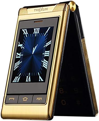 JIANGfu Older People Mobile Phone G10 3.0" Double Dual Screen Dual SIM Card Long Standby Touch Screen FM Senior Phone Flip Phone for Old People (Gold)