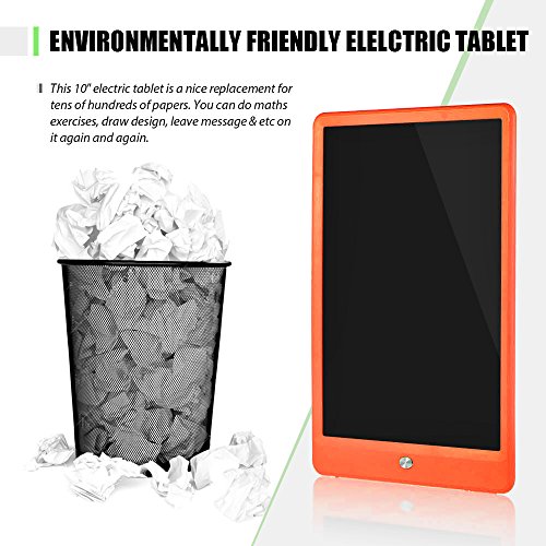 Highwinner LCD Writing Tablet, 10 inch Electronic Writing Board Digital Drawing Graphic Doodle Tablet,Portable Handwriting Notepad with Protect Sleeve (Orange)