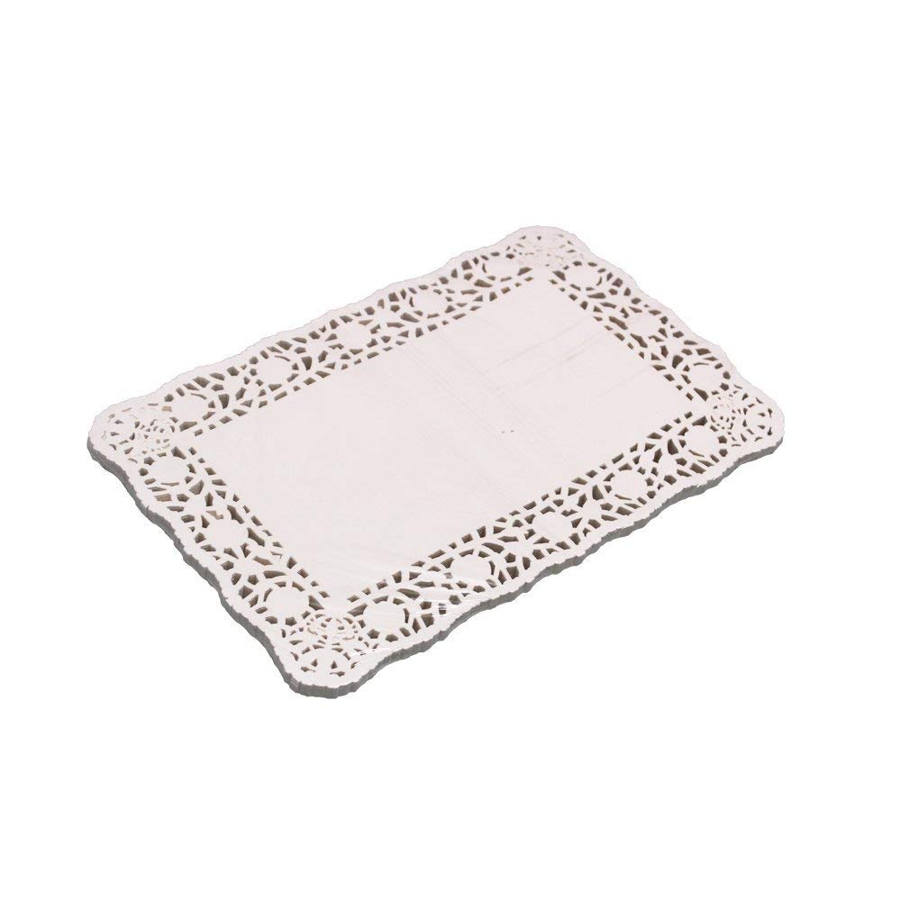 WeforU 140 Pieces White Round Lace Paper Doilies, Cake Packaging Paper Pad for Party or Wedding Tablewear Decoration(7.5 x 12 inch)