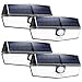 LITOM 120 LED Solar Lights Outdoor, upgraded Solar Panel with 3 Optional Modes and 270&deg;Wide Angle, IP67 Waterproof, Portable Solar Powered Security Light 4 Pack primary
