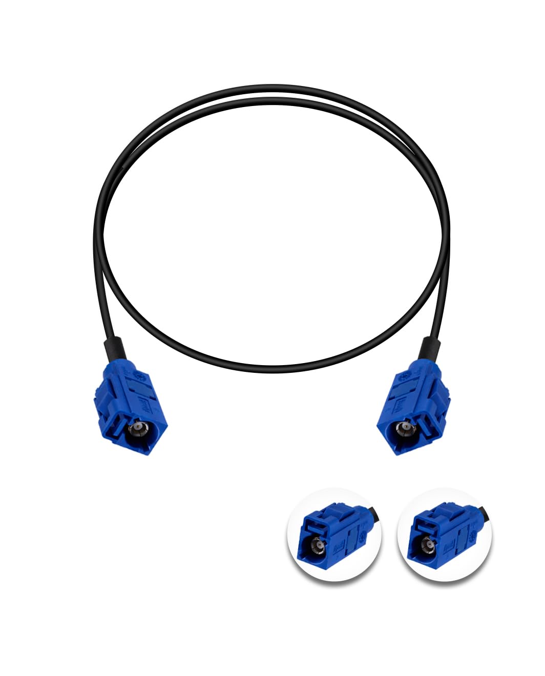 Vecys Fakra C Female to Fakra C Female Blue Pigtail Cable RG174 20IN/50CM GPS Antenna Extension Cable for Car Radio