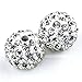 RUBYCA Pave Czech Crystal Disco Ball Clay Beads fit Shamballa Jewelry (20pcs, 12mm, White Clear)