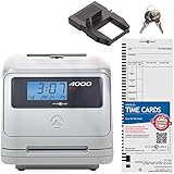 Pyramid 4000 Auto Totaling Time Clock, 50 Employees - Made in USA