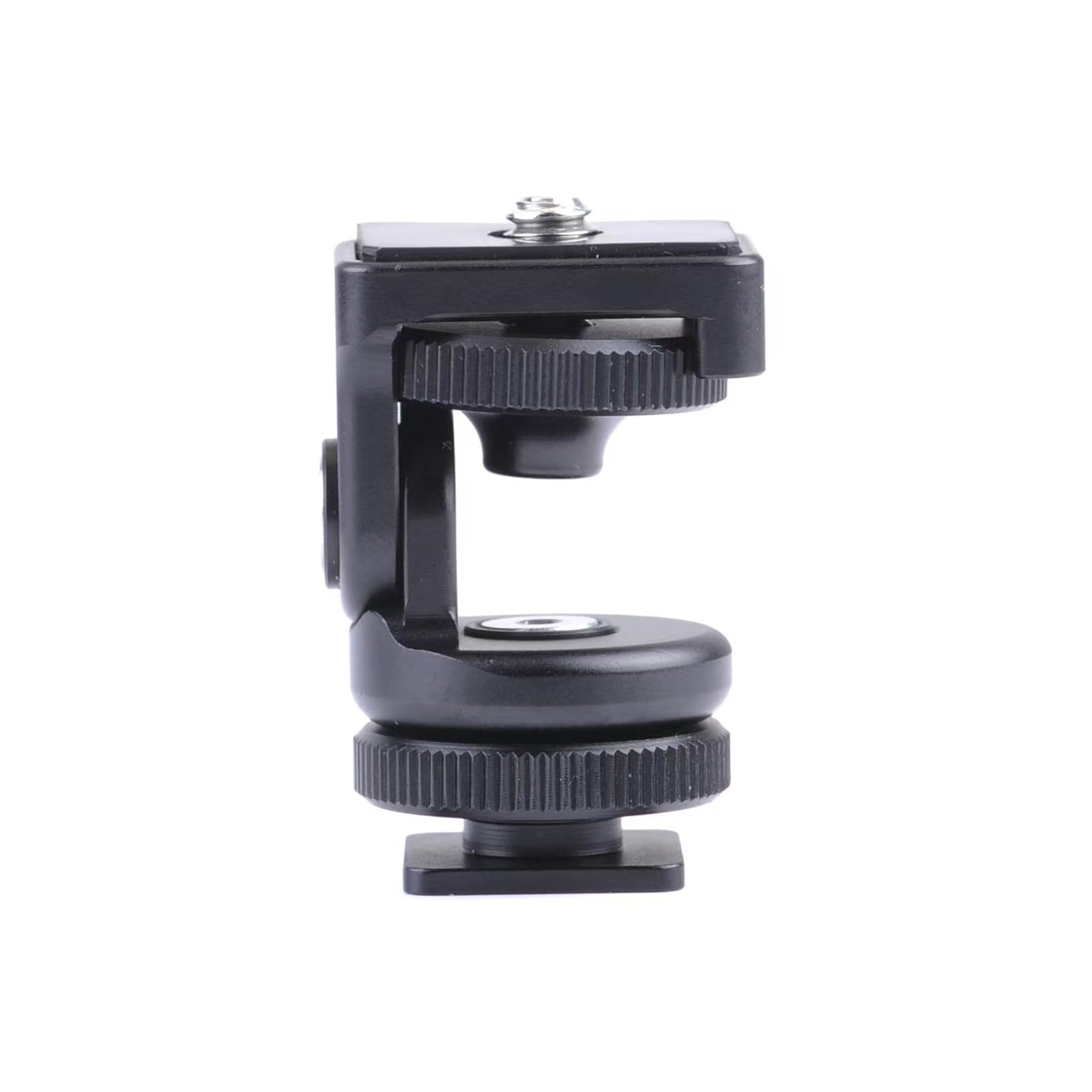SUNWAYFOTO HB-02 Hot Shoe Tilt Head, Black Metal, 2kg Max Load, -54° ~ +54° Angle Range, 1/4" Top Thread, 1/4" Screw Socket