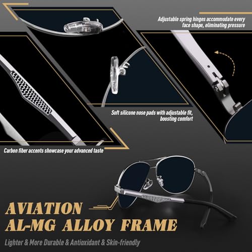 CGID GA61 Polarized Sunglasses Men Women Prima Alloy Al-Mg Pilot UV400