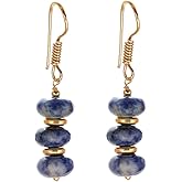 Gempires Lightweight Beaded Earrings Handmade Gemstone Jewelry Hypoallergenic Gold Plated Dangling Earrings For Women