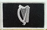 IRISH IRELAND Flag Embroidered With VELCRO Patch MC Biker Military Tactical Shoulder Black & White Emblem #209