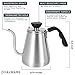 Pour Over Coffee Kettle and Tea Kettle 1.0L / 34oz - Ovalware RJ3 Stainless Steel Drip Kettle with Precision Gooseneck Spout for Home Brewing, Camping and Traveling