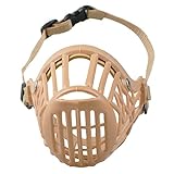 Basket Cage Dog Muzzle, Beige, Adjustable for All Sizes, Easy to Use, Cool Style, By Bemix (Small)